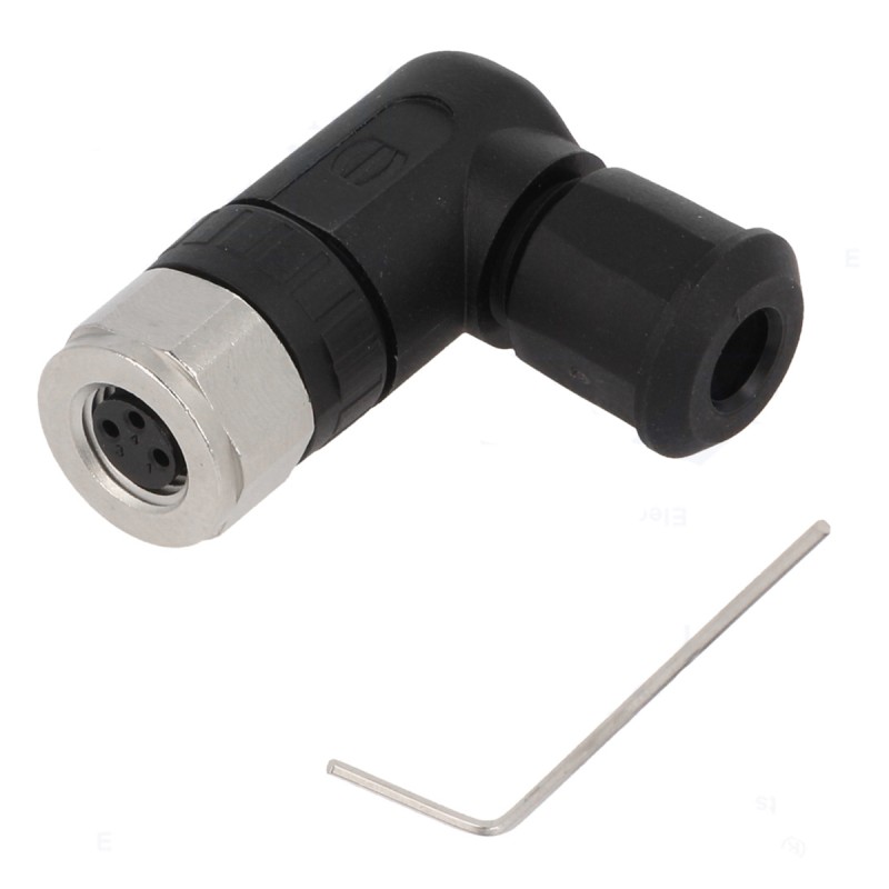 1 pcs - HARTING Circular Connector, 3 Contacts, Cable Mount, M8 Connector, Socket, Female, IP67, M8 Series