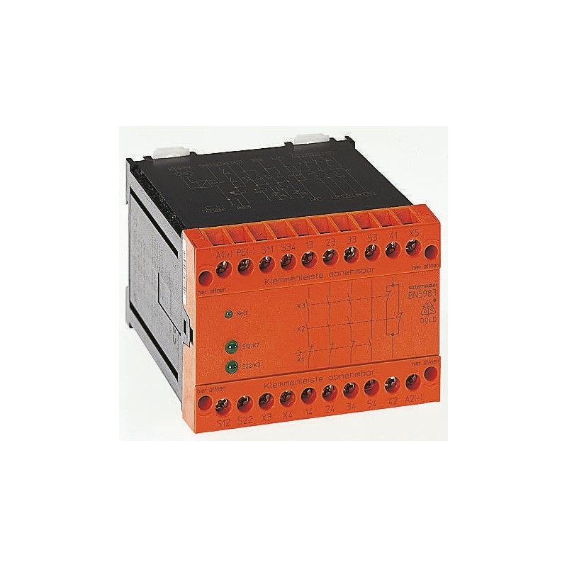 1 pcs - Dold Dual-Channel Emergency Stop Safety Relay, 230V ac, 3 Safety Contacts