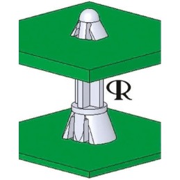 40 pcs - CRLCBSK-2-10-01 , 10mm High Nylon PCB Support Pillar for 4mm PCB Hole, 12.7mm Base