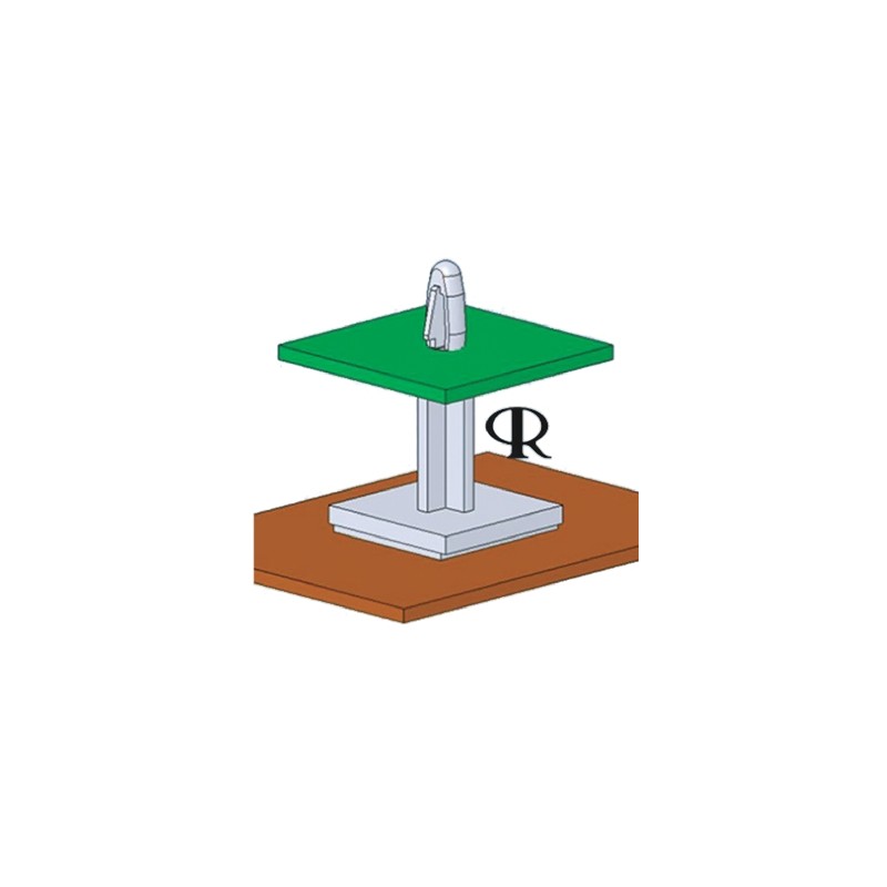 40 pcs - LCBSB-10-01A2-RT, 15.9mm High Nylon PCB Support for 4mm PCB Hole, 17.8 x 17.8mm Base