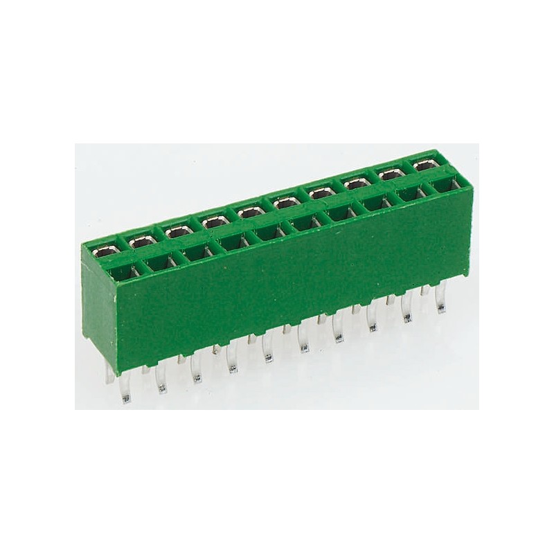 200 pcs - TE Connectivity AMPMODU HV100 Series Straight Through Hole Mount PCB Socket, 8-Contact, 2-Row, 2.54mm Pitch, Solder