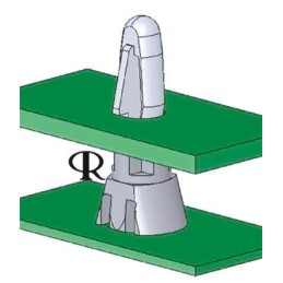 40 pcs - CRLCBSRE-6-01 , 9.5mm High Nylon PCB Support Pillar for 4mm PCB Hole, 12.7mm Base