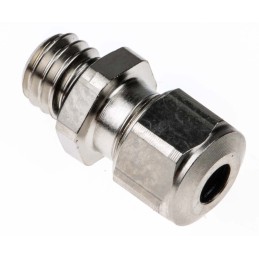 1 pcs - SES Sterling A1 Series Metallic Nickel Plated Brass Cable Gland, M6 Thread, 2.5mm Min, 3mm Max, IP68, IP69K