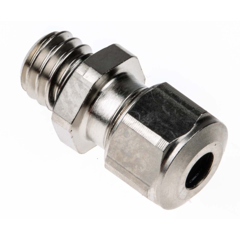 1 pcs - SES Sterling A1 Series Metallic Nickel Plated Brass Cable Gland, M6 Thread, 2.5mm Min, 3mm Max, IP68, IP69K