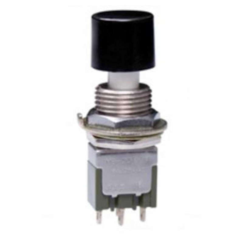 1 pcs - NKK Switches Miniature Push Button Switch, (On)-(On), Panel Mount, SPDT, 28V, IP67