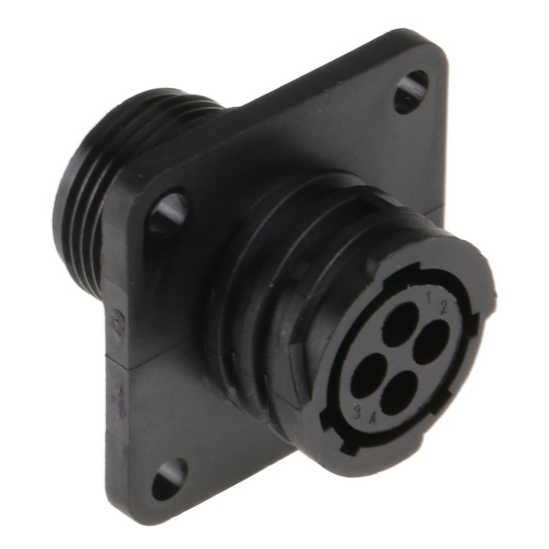 1 pcs - TE Connectivity Circular Connector, 4 Contacts, Panel Mount, Socket, Female, CPC Series 1 Series