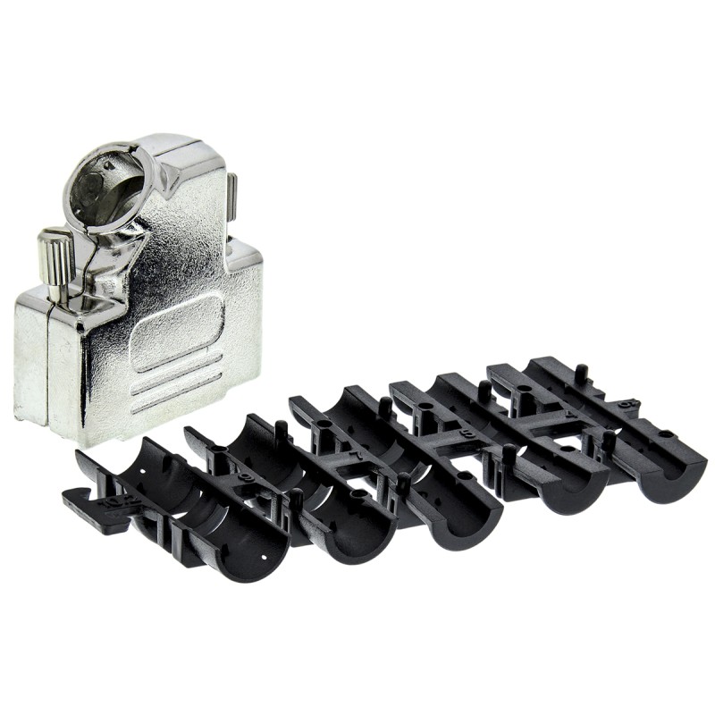 1 pcs - HARTING D-sub Series Metal Right Angle D Sub Backshell, 15 Way