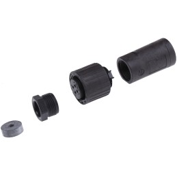 1 pcs - Hirschmann, CM 06 4 Way Cable Mount MIL Spec Circular Connector Plug, Socket Contacts,Shell Size 14, Screw Coupling,