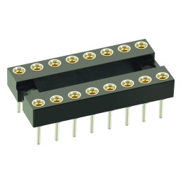 2 pcs - HARWIN, D2 2.54mm Pitch Vertical 32 Way, Through Hole Standard Pin Open Frame IC Dip Socket, 1A