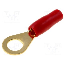 10 pcs : 30.4700-46 - Terminal: ring, M8, 6mm2, gold-plated, insulated, red