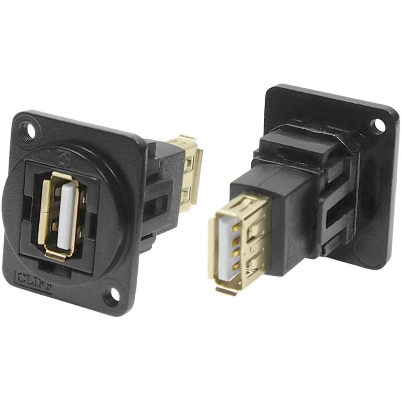 1 pcs - RS PRO Straight, Panel Mount, Socket Type A to A 2.0 USB Connector
