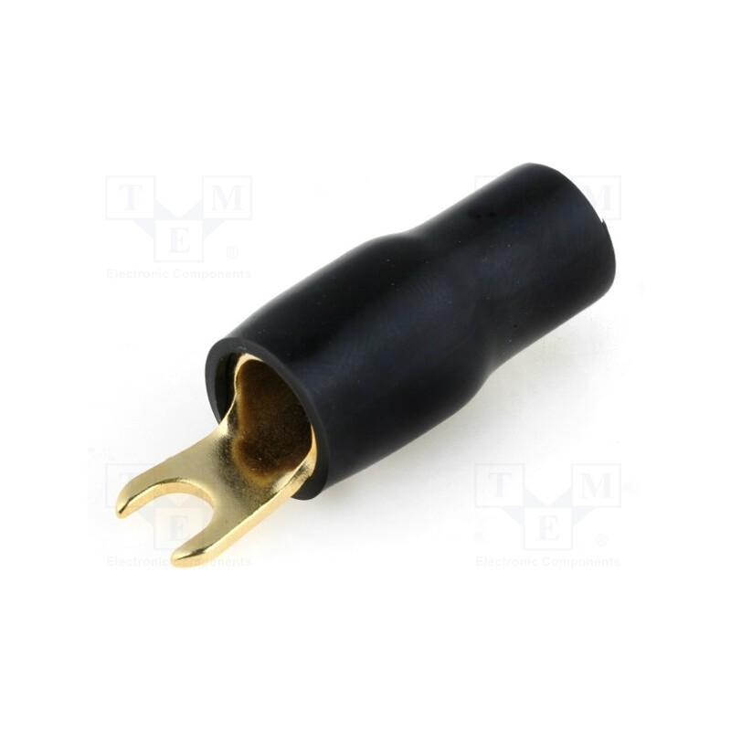 10 pcs : 30.4420-03 - Terminal: fork, M4, 20mm2, gold-plated, insulated, black