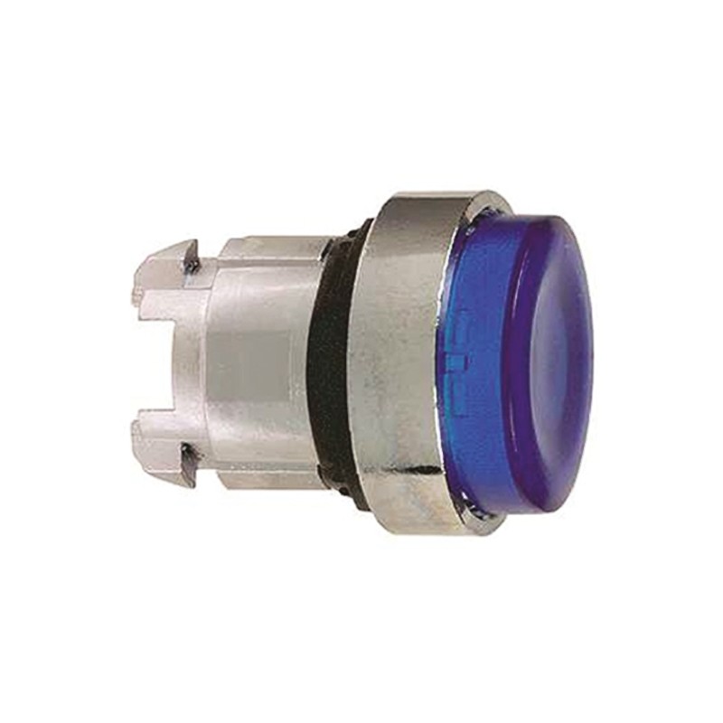1 pcs - Schneider Electric Harmony XB4 Series Blue Illuminated Spring Return Push Button Head, 22mm Cutout, IP66, IP69K