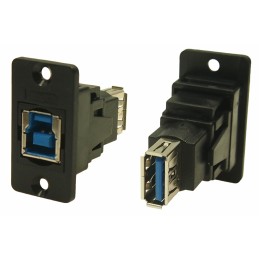 1 pcs - RS PRO Straight, Panel Mount, Socket to Socket Type B to A 3.0 USB Connector