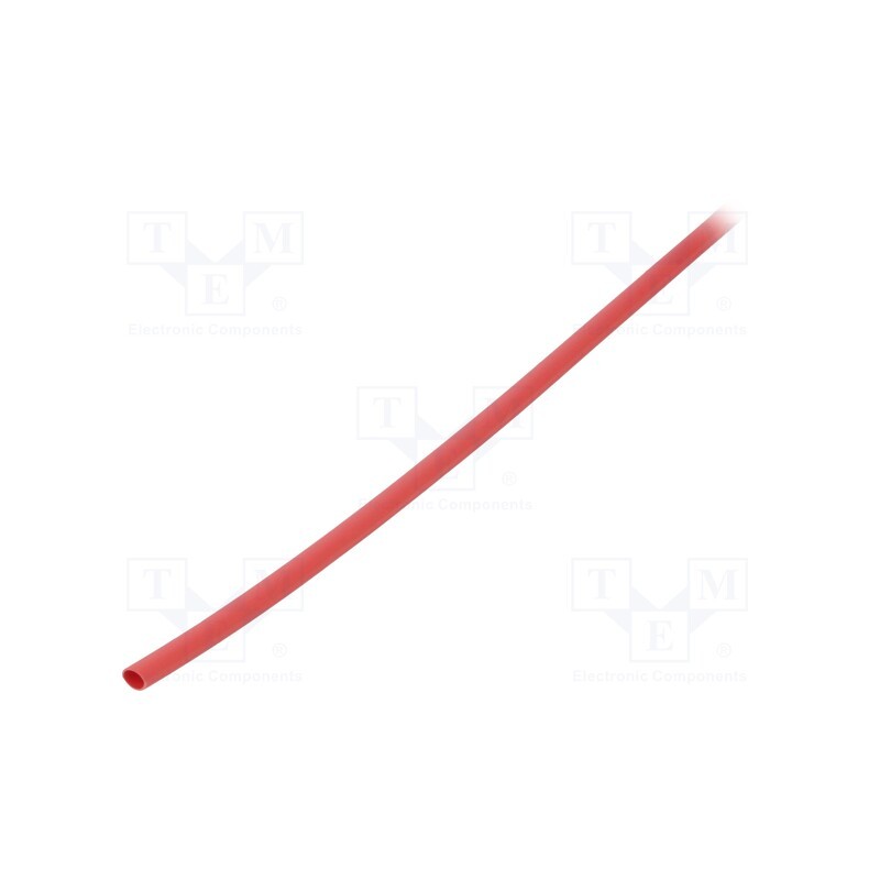 10 m : GTM 2412 R - Heat shrink sleeve, glueless, 2: 1, 2.4mm, L: 1m, red, polyolefine