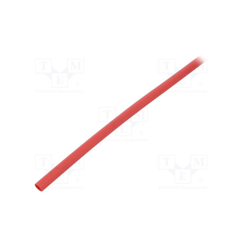 10 m : GTM 3216 R - Heat shrink sleeve, glueless, 2: 1, 3.2mm, L: 1m, red, polyolefine