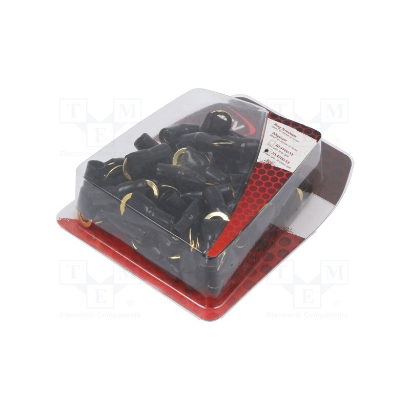 10 pcs : 30.4700-53 - Terminal: ring, M10, 20mm2, gold-plated, insulated, black