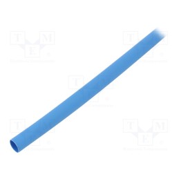 10 m : GTM 6432 B - Heat shrink sleeve, glueless, 2: 1, 6.4mm, L: 1m, blue, polyolefine