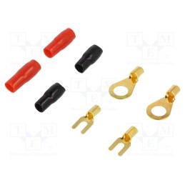 10 set : TERMINAL-SET-10GA - Terminal: terminal set, insulated, black,red, on cable,crimped