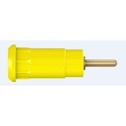2 pcs - Staubli Yellow Female Banana Socket, 2mm Connector, Press Fit Termination, 10A, 600V, Gold Plating