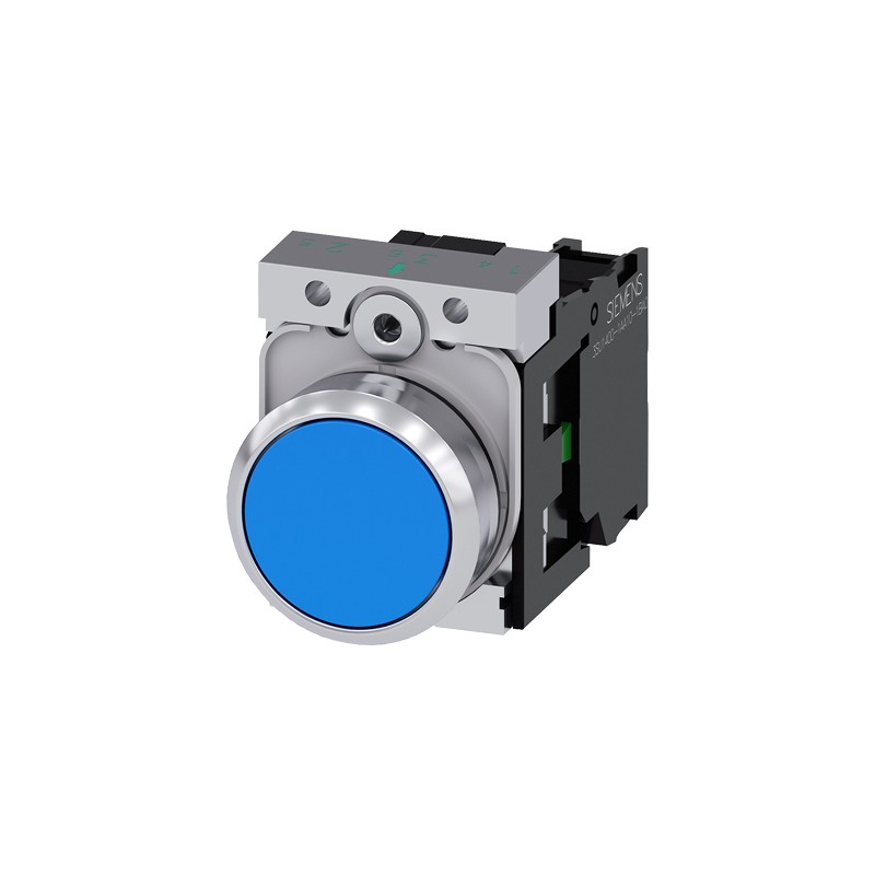 1 pcs - Siemens SIRIUS ACT Series Push Button Complete Unit, Panel Mount, 22mm Cutout, SPST