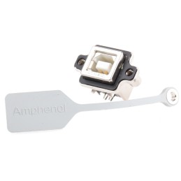 1 pcs - Amphenol ICC Right Angle, Through Hole, Socket Type B USB Connector