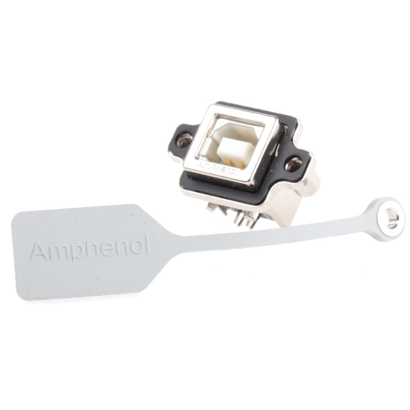 1 pcs - Amphenol ICC Right Angle, Through Hole, Socket Type B USB Connector