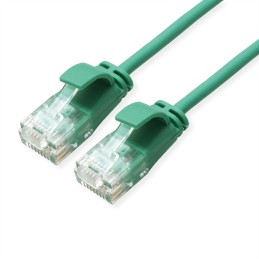 1 pcs - Roline Cat6a Straight Male RJ45 to Straight Male RJ45 Ethernet Cable, UTP, Green LSZH Sheath, 5m