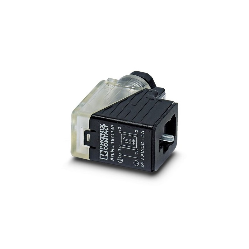 1 pcs - Phoenix Contact DIN 43650 Solenoid Connector, 24 V Voltage