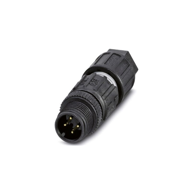 1 pcs - Phoenix Contact Circular Connector, 4 Contacts, Cable Mount, M12 Connector, Plug, Male, IP65, IP67, SACC Series