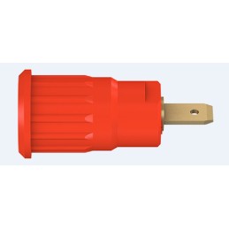 2 pcs - Staubli Red Female Banana Socket, 4 mm Connector, Press Fit Termination, 24A, 1000V, Gold Plating
