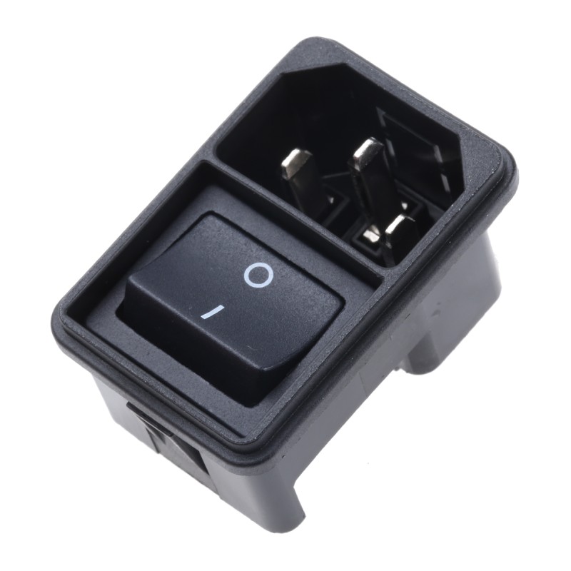 1 pcs - Schurter C14 Snap-In IEC Connector Male, 10A, 250 V