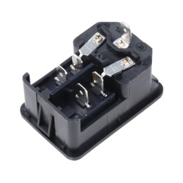 1 pcs - Schurter C14 Snap-In IEC Connector Male, 10A, 250 V