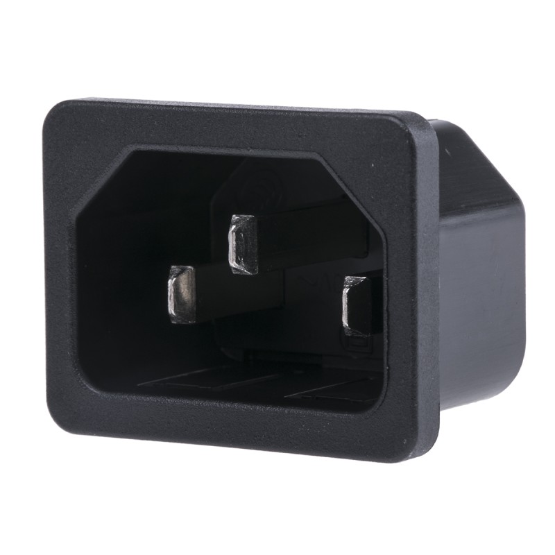 1 pcs - Schurter C14 Snap-In IEC Connector Male, 15A, 250 V