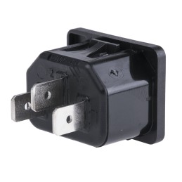 1 pcs - Schurter C14 Snap-In IEC Connector Male, 15A, 250 V