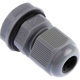 10 pcs - HellermannTyton NGM Series Grey Nylon Cable Gland, M12 Thread, 3mm Min, 6.5mm Max, IP68