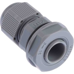10 pcs - HellermannTyton NGM Series Grey Nylon Cable Gland, M12 Thread, 3mm Min, 6.5mm Max, IP68