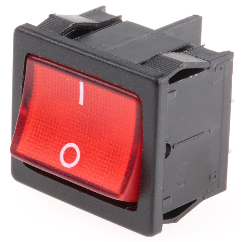 1 pcs - Marquardt Illuminated DPST, On-None-Off Rocker Switch Panel Mount