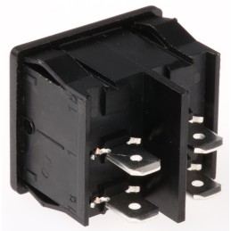 1 pcs - Marquardt Illuminated DPST, On-None-Off Rocker Switch Panel Mount