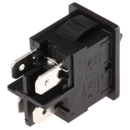 1 pcs - Marquardt Illuminated DPST, On-None-Off Rocker Switch Panel Mount