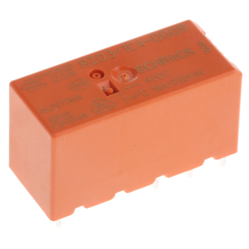 1 pcs - TE Connectivity PCB Mount Power Relay, 5V dc Coil, 16A Switching Current, SPDT