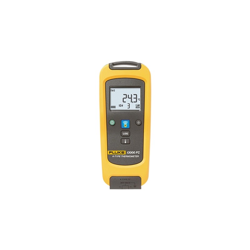 1 pcs - Fluke T3000 FC Wired Digital Thermometer for Industrial Use, K Probe, 1 Input(s), +1372°C Max, ±0.5% + 0.3 °C Accuracy