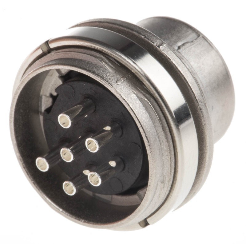 1 pcs - Amphenol Industrial, Signalmate C091 6 Pole M16 Din Plug, 5.0A, 300 V IP40, Screw On, Panel Mount