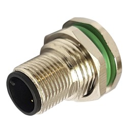 1 pcs - Bulgin Circular Connector, 8 Contacts, Rear Mount, M12 Connector, Socket, Male, IP67, Buccaneer M12 Series