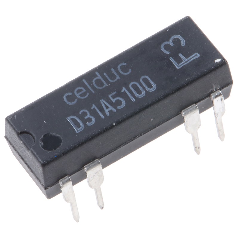 1 pcs - Celduc Plug In Reed Relay, 12V dc Coil, SPST, 100V dc Max, 1000Ω