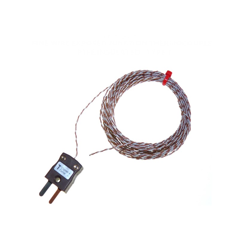 1 pcs - RS PRO Type T Thermocouple 3m Length, 1/0.2mm Diameter, -75°C - +260°C