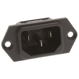 1 pcs - Schurter C14 Panel Mount IEC Connector Male, 10A, 250 V
