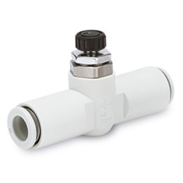 1 pcs - SMC AS100 Series Threaded Speed Controller, M5 Inlet Port x 4mm Tube Outlet Port