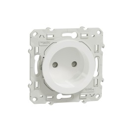 1 pcs - White 1 Gang Plug Socket, 2 Poles, 16A