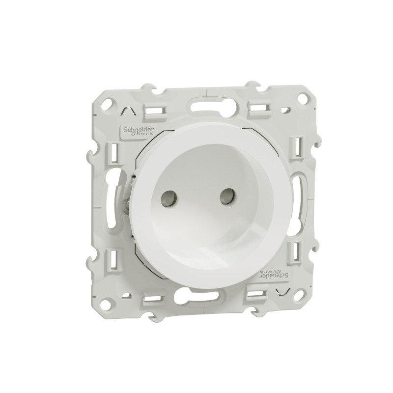 1 pcs - White 1 Gang Plug Socket, 2 Poles, 16A